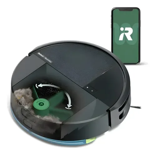 Aspiradora robot Roomba Combo 205 DustCompactor negra, vista en perspectiva